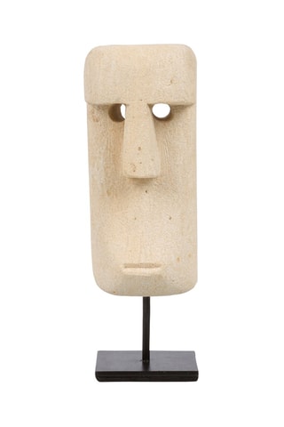 Statue Sumba en grès - 19 x 5 x 6 cm - Beige