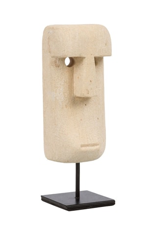 Statue Sumba en grès - 19 x 5 x 6 cm - Beige