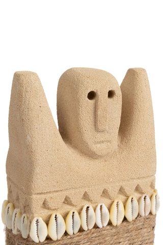 Statue Sumba en grès - 14 x 8 x 4 cm - Beige