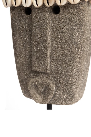 Statue Sumba en grès - 32 x 10 x 5 cm - Gris