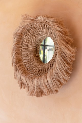 Miroir mural Abaca Solomon - Beige - 85 cm