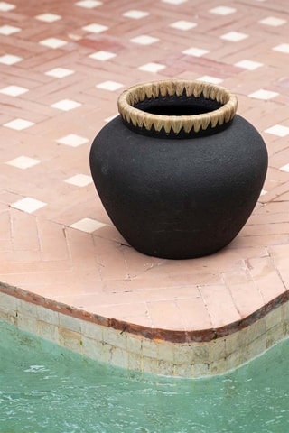Vase Styly - 27 cm - Noir et beige