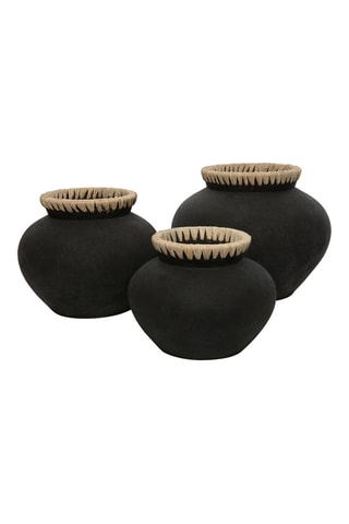 Vase Styly - 27 cm - Noir et beige