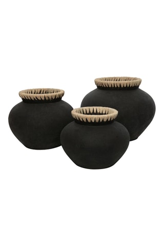 Vase Styly - 19 cm - Noir et beige