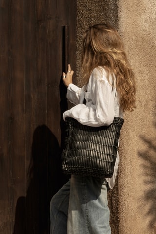 Tote bag en cuir - Noir