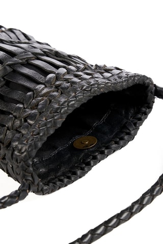 Sac bandoulière en cuir Dial Diva - Noir