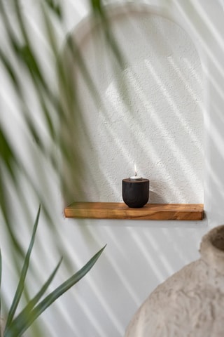 Bougeoir en teck Bondi - 8 cm - Naturel