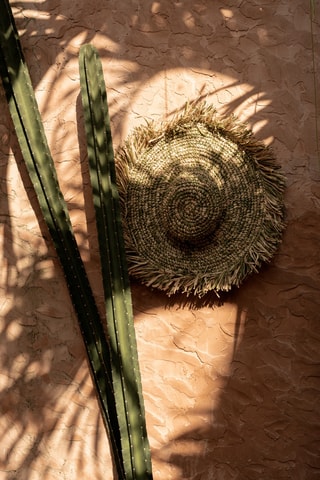 Chapeau de paille Fiesta - Vert foncé et beige