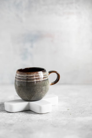 Dessous de plat marbre Pan - 12 x 12 x 1 cm - Blanc