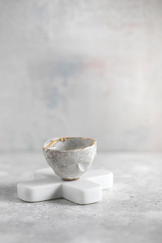 Dessous de plat marbre Pan - 12 x 12 x 1 cm - Blanc