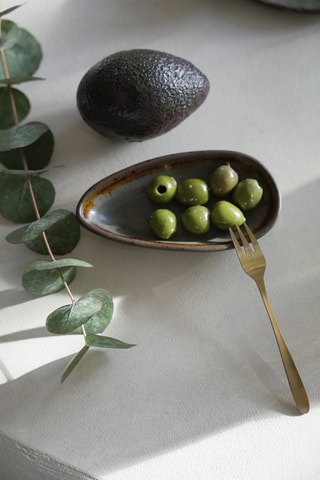 Plat de service en grès Côa - 23,5 x 12,5 x 3 cm