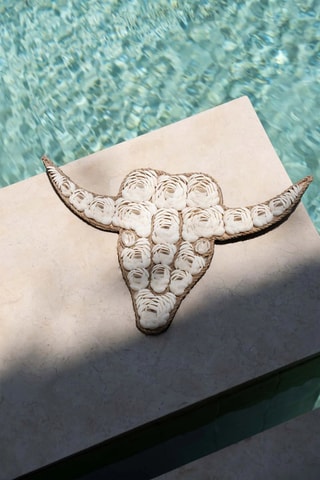 Tête de taureau - 40 x 25 x 5 cm - Blanc