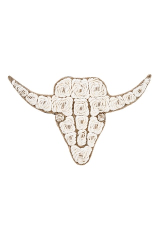 Tête de taureau - 40 x 25 x 5 cm - Blanc