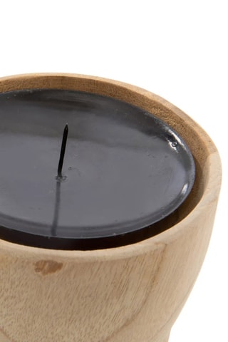 Bougeoir en teck Pin - 10 cm - Naturel