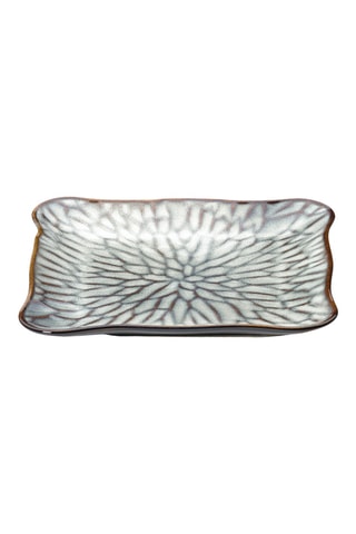 Assiette plate en céramique Lotus Ice - 21,5 x 20,5 x 2 cm