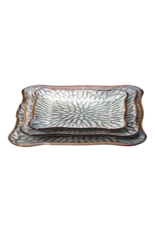 Assiette plate en céramique Lotus Ice - 21,5 x 20,5 x 2 cm