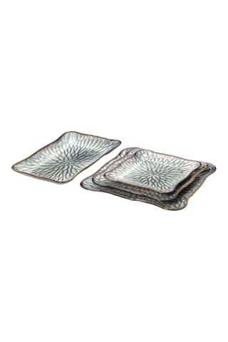 Assiette plate en céramique Lotus Ice - 21,5 x 20,5 x 2 cm