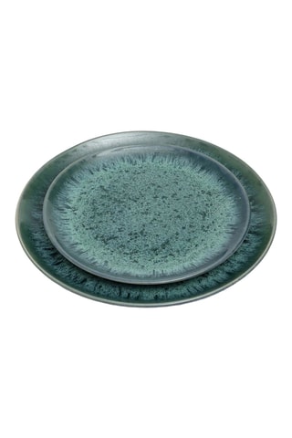 Assiette plate en grès Aqua - 22 x 22 x 2 cm