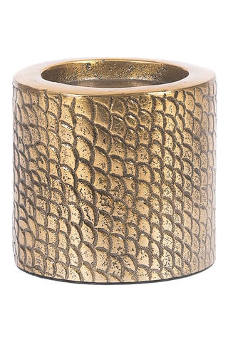 Bougeoir Croco - 12 x 12 x 10 cm - Doré