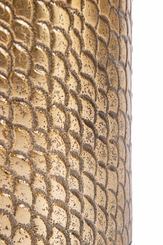 Bougeoir Croco - 12 x 12 x 10 cm - Doré