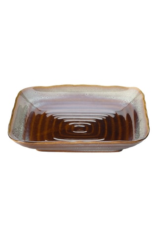 Assiette creuse en céramique Smoked Horizon - 21 x 21 x 4,3 cm