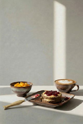 Assiette creuse en céramique Smoked Horizon - 21 x 21 x 4,3 cm