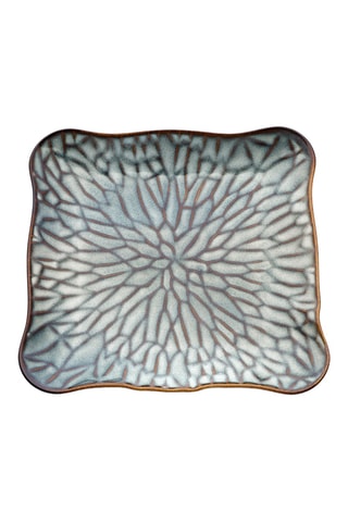 Assiette plate en céramique Lotus Ice - 25,5 x 24 x 2 cm