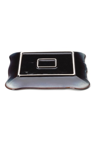 Assiette plate en céramique Lotus Ice - 25,5 x 24 x 2 cm