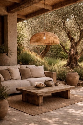 Suspension en rotin - 60 x 60 x 27 cm - Naturel