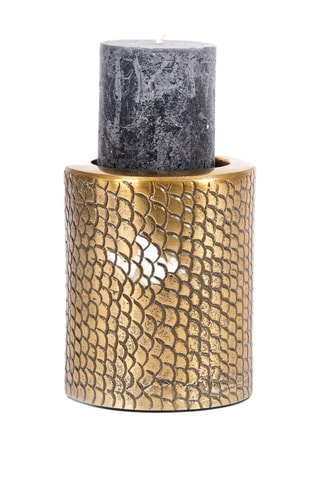 Bougeoir Croco - 10 cm - Doré