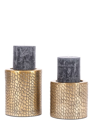 Bougeoir Croco - 10 cm - Doré