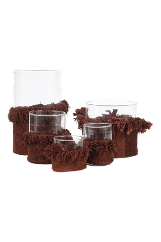 Bougeoir en velours Oh My Gee - 15 x 15 x 15 cm - Bordeaux