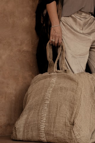 Cabas en lin Tote-ally - Beige