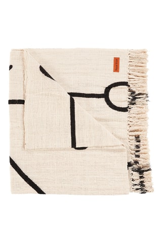Jeté de lit Evil Eye - Beige et noir - 128 x 240 x 1 cm