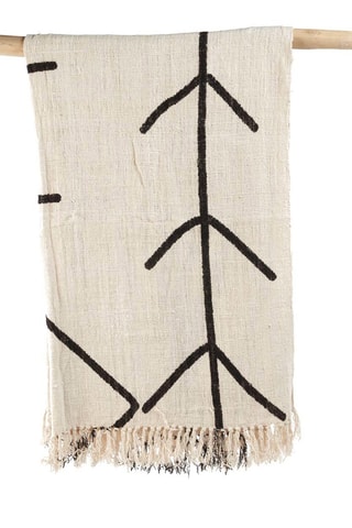 Jeté de lit Evil Eye - Beige et noir - 128 x 240 x 1 cm