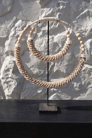 Décoration sur pied en bois - 35 x 10 x 55 cm - Naturel