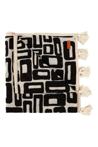 Jeté de lit - Beige et noir - 240 x 128 x 1 cm