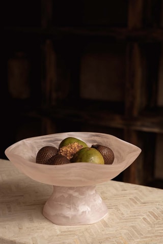 Présentoir à fruits Organique - 27 cm - Rose poudré et blanc