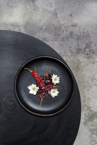 Assiette plate en terre cuite Burned - 26 cm