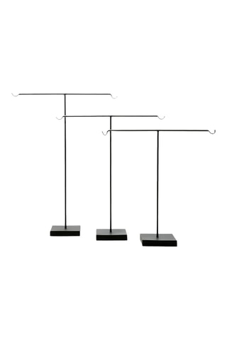 3 présentoirs à bijoux - 30 x 10 x 45 cm - Noir