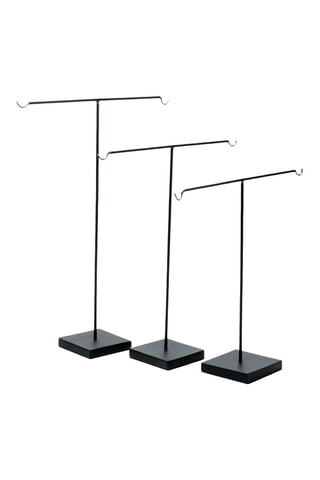 3 présentoirs à bijoux - 30 x 10 x 45 cm - Noir