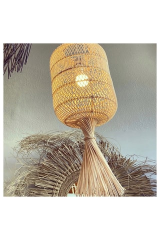 Suspension en rotin Dumpling - Beige
