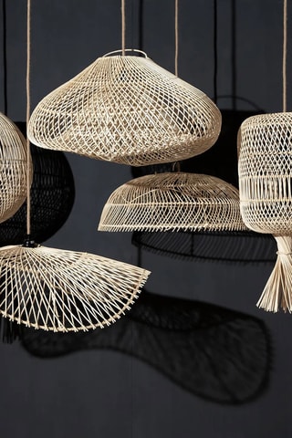 Suspension en rotin Dumpling - Beige