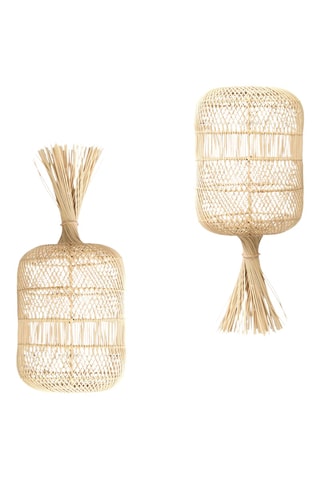 Suspension en rotin Dumpling - Beige