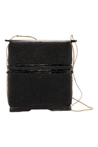 Boîte de rangement en bambou - 25 x 25 x 27 cm - Noir