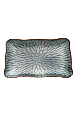 Assiette plate en céramique Lotus Ice - 30,5 x 19,5 x 3,3 cm