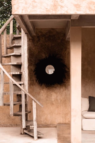Miroir en bois Sunken - 90 cm - Noir