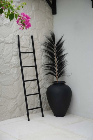 Echelle décorative en teck Tulum - 53 x 4 x 165 cm - Noir