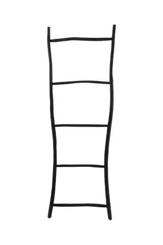 Echelle décorative en teck Tulum - 53 x 4 x 165 cm - Noir