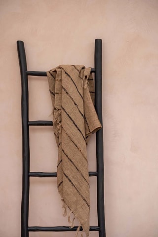 Echelle décorative en teck Tulum - 53 x 4 x 165 cm - Noir